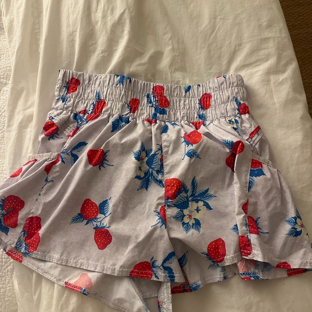 Floral Strawberry Print Shorts